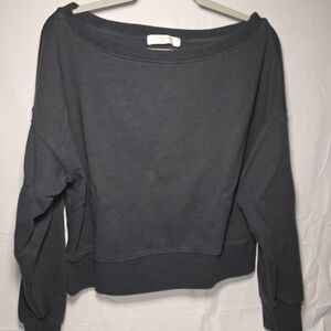 Spiritual Gangster La Vida Off Shoulder Sweatshirt Gray Women's Medium EUC B2